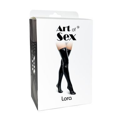 Сексуальные виниловые чулки Art of Sex - Lora, размер S, с эффектом голограммы