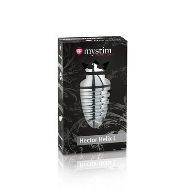 Металева анальна пробка Mystim Hector Helix L для електростимулятора, діаметр 5 см