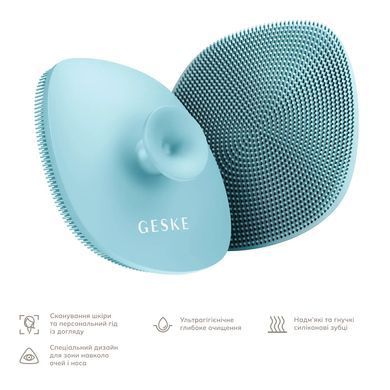 Щітка для обличчя GESKE Facial Brush 4в1 з тримачем turquoise