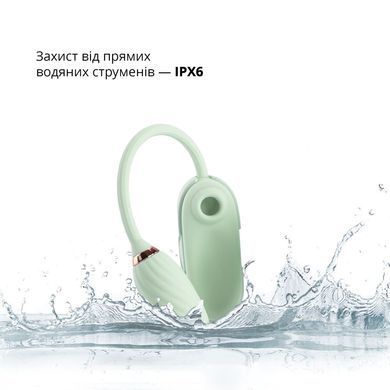 Вакуумный клиторальный стимулятор Otouch Louis Vibrate Teal с виброяйцом, в кейсе