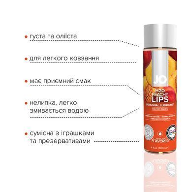 Смазка на водной основе JO H2O &mdash; Peachy Lips (120 мл) без сахара, растительный глицерин