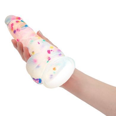 Фаллоимитатор с конфетти ADDICTION - PARTY MARTY 7.5&Prime; - FROST & CONFETTI, 19 см, силикон