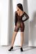 Напівпрозора мінісукня Passion BS101 One Size, black, рукави-мітенки