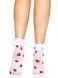 Носки женские с клубничным принтом Leg Avenue Strawberry ruffle top anklets One size, кружевные манж