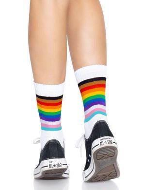 Шкарпетки жіночі в смужку Leg Avenue Pride crew socks Rainbow, 37&ndash;43 розмір