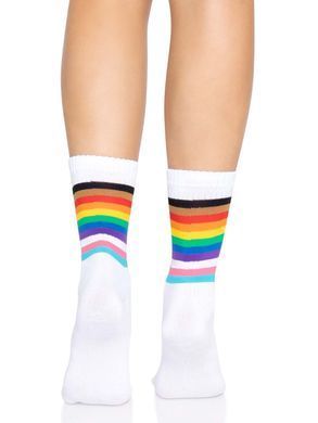 Шкарпетки жіночі в смужку Leg Avenue Pride crew socks Rainbow, 37&ndash;43 розмір