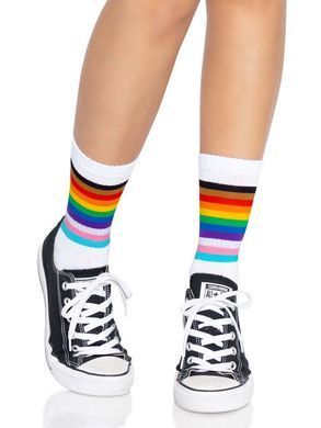 Шкарпетки жіночі в смужку Leg Avenue Pride crew socks Rainbow, 37&ndash;43 розмір