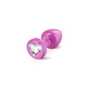 Анальная пробка со стразом Diogol Anni R Heart Pink Кристалл 30мм