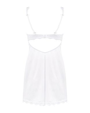 Сорочка Obsessive Amor Blanco underwire chemise & thong white L/XL