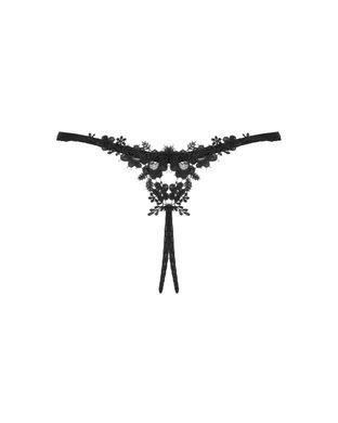 Прозрачные стринги с доступом Obsessive Celia Noir crotchless thong XL/2XL