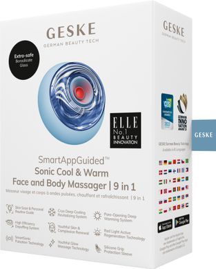 Масажер для обличчя та тіла GESKE Sonic Cool&Warm Face and Body Massager 9в1 aquamarine