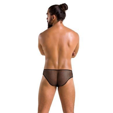 Мужские трусы со шнуровкой Passion 035 SLIP RICHARD L/XL Black, экокожа, сетка