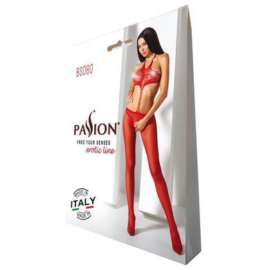 Відкритий бодістокінг Passion BS080 red