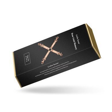 Хрестовина для фіксації Liebe Seele Rose Gold Memory Hog Tie, натуральна шкіра, рожеве золото