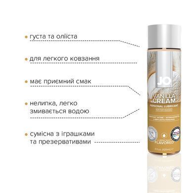 Смазка на водной основе JO H2O &mdash; Vanilla Cream (120 мл) без сахара, растительный глицерин