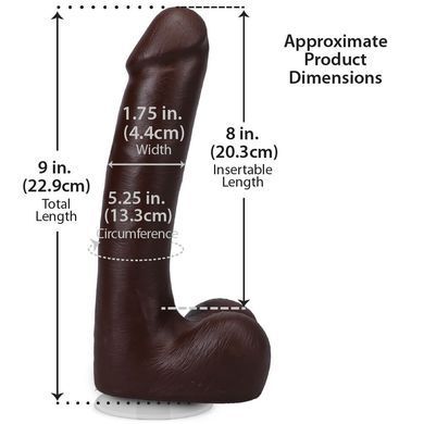 Фаллоимитатор Doc Johnson The Realistic Cock ULTRASKYN - 9 Inch with Balls Chocolate