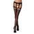 Эротические колготки-бодистокинги Passion S025 One Size, Black, имитация ажурных чулочков с пояском