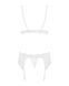 Кружевной комплект белья Obsessive 810-SEG-1 L/XL White, бюстгальтер, стринги, пояс для чулок