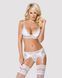 Кружевной комплект белья Obsessive 810-SEG-1 L/XL White, бюстгальтер, стринги, пояс для чулок