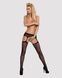 (SALE) Сітчасті панчохи-стокінги з квітковим малюнком Obsessive Garter stockings S207 S/M/L, чорні, імітаці