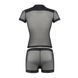 Комплект сетчатого мужского белья Passion 052 SET MICHAEL XXL/XXXL black, рубашка, боксеры, заклепки