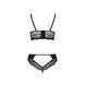 Комплект з еко-шкіри та мережива Passion LOONA SET L/XL, black, бра і трусики