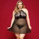 Сорочка бебі-дол JSY &laquo;Пристрасна Ліліт&raquo; Plus Size, Black, халтер, дрібна сітка, мереживо, стрінги