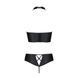 Комплект из экокожи Passion NANACY BIKINI 4XL/5XL black, бра и трусики с имитацией шнуровки