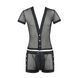 Комплект сетчатого мужского белья Passion 052 SET MICHAEL XXL/XXXL black, рубашка, боксеры, заклепки