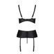 Корсет с открытой грудью Passion JANNIES CORSET L/XL black, стринги в наборе
