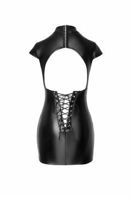 Платье Noir Handmade F309 Fantasy, L, black, мини, под латекс, короткий рукав, шнуровка сзади