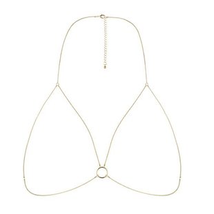 Цепочка портупея Bijoux Indiscrets Magnifique Bra Chain - Gold, украшение на тело