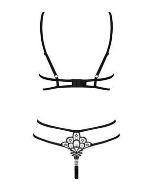 Эротический комплект из стреп Obsessive Badossa 2-pcs set S/M, черный, с доступом