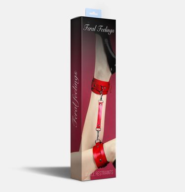 Поножі Feral Feelings &ndash; Ankle Restraints, натуральна шкіра, red
