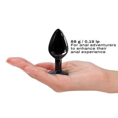 Металева анальна пробка з кристалом Dorcel Diamond Plug Black M