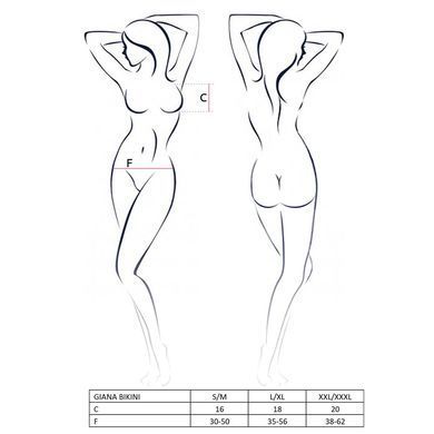 Комплект білизни Passion GIANA BIKINI S/M, white, напівпрозорі ліф і трусики з бантиками