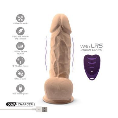 Фаллоимитатор с вибрацией SilexD Norman Vibro Flesh (Model 1 size 8,5") + LRS, диаметр 5 см