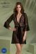 Пеньюар Passion LEAFA PEIGNOIR black, L/XL, длина чуть выше колена, широкие рукава, завязывается на пояс