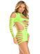 Мини-платье Leg Avenue Shredded cut-out mini dress, One Size, салатовое, фигурные вырезы