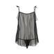 Сорочка прозрачная беби долл Passion MELANIA CHEMISE S/M, black, трусики, на тонких бретелях