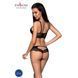 Комплект из эко-кожи с кружевом Passion LOONA SET S/M, black, бра и трусики