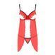 Прозрачный пеньюар с открытой грудью CHERRY CHEMISE red S/M - Passion Exclusive, трусики