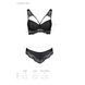 Комплект из эко-кожи с кружевом Passion LOONA SET S/M, black, бра и трусики
