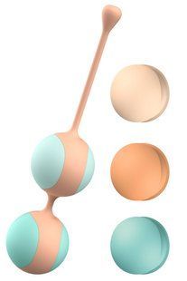 Вагинальные шарики Liebe Kewos &mdash; Peach/Mint, 5 шариков в комплекте, 15, 25, 35, 45 и 55 г