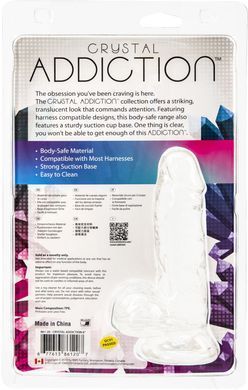Прозорий фалоімітатор на присосці ADDICTION &mdash; Clear Dildo with Balls 6&Prime;, віброкуля в подарунок