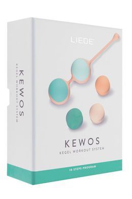Вагинальные шарики Liebe Kewos &mdash; Peach/Mint, 5 шариков в комплекте, 15, 25, 35, 45 и 55 г