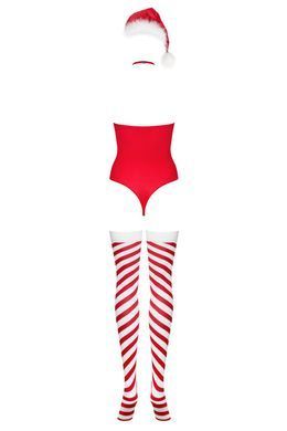 Боді Obsessive Kissmas teddy red S/M