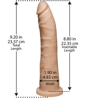 Фалоімітатор Doc Johnson Platinum TRUSKYN - The Tru Ride Slim 9 Inch, діаметр 4,6 см, двошаровий