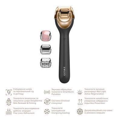 Електронний ролер для обличчя з мікроголками GESKE MicroNeedle Face Roller 9в1 gray