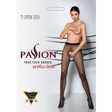 Колготки с открытым доступом, имитация ботфорт Passion TIOPEN 009 1/2 (20 den), black